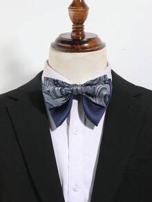 1件男士时尚休闲简约腰果图案纯色领结，舒适百搭，适合日常、派对、宴会、旅行等场合。