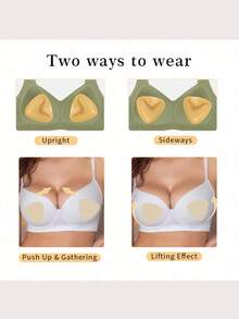 2 piezas Almohadillas adhesivas por ambos lados Insertos de sujetador con elevación instantánea ultra Insertos de sujetador push up para traje de baño Sujetador deportivo - Multicolor - Ver 5