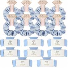 Bridesmaid Scrunchies Proposal Gifts 41 Inch Square Set Of 8 Bachelorette Hair Claw Clips Ideas Bridal Shower Wedding Party Favors (24pcs Dusty Blue)Valentine's Day JOW5 - 16件裝 灰藍色 - 查看 1