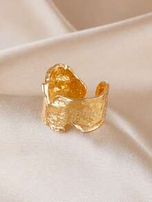 1pc Minimalist Asymmetrical Ring, Fashionable Accessory For Women's Daily And Date Wear - Yellow Gold - View 13