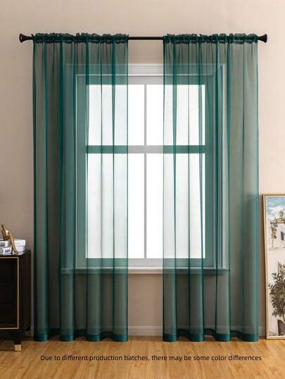 Solid Color Single Panel Sheer Curtain