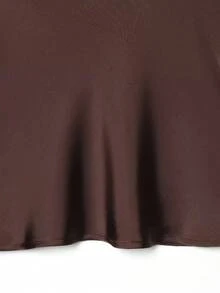 DEEKA Women's Fashionable Sexy Lace Satin Blouse, Spring/Summer - Brown - View 5