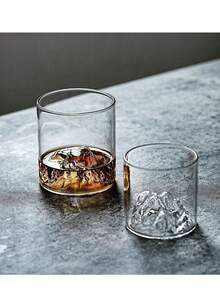 1pc Elegant Borosilicate Glass Cup | Luxurious Crystal-Clear Appearance | Durable Drinkware | Perfect Gift For Valentine's Day, Spring Festival, Back To School Party | Essential For Home Bar And Gatherings | Kitchen Essential | Kitchen Tool | Home Decor | Kitchenware | Kitchen Accessory | Valentine's Day - Multicolor - View 2