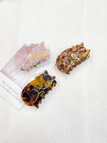 Goldene Katzen-förmige Haarspange mit Folie, süßer und stylischer Acetat Haarclip, Haaraccessoire für Frauen, Urlaubshaarclip, modischer Haarclip - Verschiedenfarbig - Übersicht 4