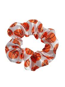 6pcs Women's Fashion Football, Basketball, Soccer Print Elastic Hair Scrunchies, Suitable For Daily Use, Home, School, Beach, Work, Party, Holiday, Birthday, Back To School, College Style, New Year, Valentine's Day, Mother's Day, Wedding, Music Festival, Spring/Summer/Autumn/Winter Head Accessories ,Hair Ties ,Scrunchy Hair Ties - Multicolor - View 5