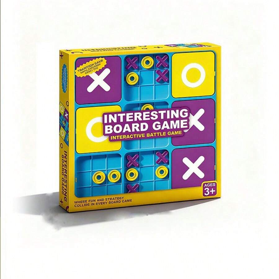 9-Grid XO Tic Tac Toe Board Early Education Desktop Game, Trains Logic Thinking, Interactive Parent-Child Toy - Multicolor - View 1