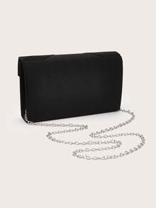 REMANLAND 优雅格纹女士派对单肩包，时尚藏蓝色手拿包，女士晚宴包，适合女士派对、婚礼、盛大晚宴及其他场合，是派对女孩和女士的理想之选，也是送给女性的最佳礼物。 - 黑色 - 查看 8