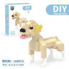 1pc Cartoon Building Blocks Mini Multi-Style Choice Animal Dog Dachshund / Labrador / Schnauzer / Shiba Inu / Poodle Teddy Pet Dog Companion DIY Assembly Educational Building Block Set Home Decor Birthday Gift - 彩色 - 查看 14
