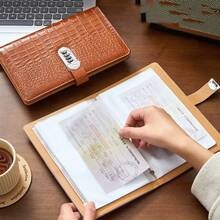 High-End Crocodile Grain Cash/Deposit Slip Organizer Wallet With Password Lock