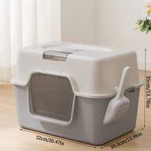Detachable Cat Litter Box, Dual-Function Cat Litter Box - Half-Enclosed And Fully-Enclosed, Large Capacity, Anti-Splash And Odor-Proof, Suitable For Cats Of All Sizes - Multicolor - View 7