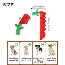 Valentine's Day Rose Flower Pet Gift, Includes BB Sound Maker, Food Storage Function, New Play Method To Keep Pets Entertained - Red - View 2