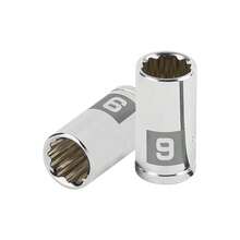 2-Piece Kit - 9mm Socket, 12 Points, 1/4" Drive, Truper - Silver - View 1