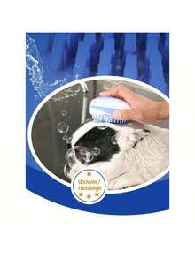2-In-1 Pet Cat Dog Bathing Brush, Silicone Material, Massage Comb, Soft & Skin-Friendly Pet Shower Brush, Hair Grooming Cleaning Tool, Dog Cat Bathing Supplies - Multicolor - View 2