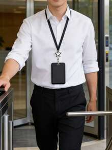 Schwarz-weiße sternförmige Kartenhalter-Anhänger, können als Taschenanhänger, Schlüsselanhänger verwendet werden, um Ausweiskarte, Mitgliedskarte, Foto, Aufenthaltstitel, Zugangskarte usw. aufzubewahren. Praktisch für den täglichen Gebrauch, Dekoration oder als Geschenk für Freunde, Familie, Liebste, geeignet für Valentinstag, Geburtstag, Muttertag, Schulanfang, Reiseaccessoire - Verschiedenfarbig - Übersicht 4