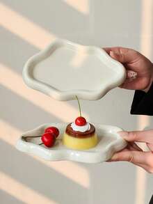 1个INS风可爱云朵造型陶瓷盘，高品质餐具，适合盛放早餐、甜点、水果 - 彩色 - 查看 8