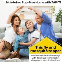 ZAP IT! Bug Zapper Battery Powered 2xAA Included Bug Zapper Racket 3 500 Volt 2 Pack - Amarillo - Ver 6