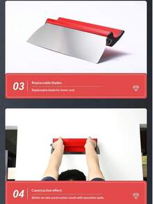 10/15/24 Inch Drywall Putty Knife, Flexible Blade Putty Knife With Hardened Cutting Edge, Lightweight And Durable Design, PVC End Cap, Extended Blade, Sharp Cutting Edge, Sturdy Structure, Ergonomic Handle