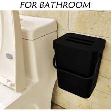 1pc Multi-Function Trash Can, 3L/0.79 Gallon Hanging Garbage Bin, Convenient Kitchen Trash Can, 2-In-1 Wall-Mounted Trash Can, High-Quality Compost Bin, Office Waste Bin, Home Supplies, Kitchen Accessories - Multicolor - View 9