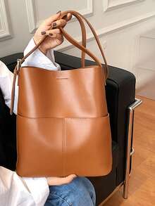 Versatile Large Capacity Women's Shoulder Bag, Korean Style - Burgundy - View 9