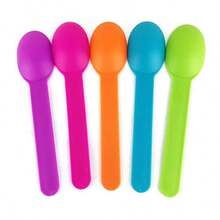 50Pack Disposable Plastic Dessert Spoons 5.9" Mixed Spoons For Ice M Frozen Yogurt Cereal And Party Use - 2個環保勺子 - 查看 3