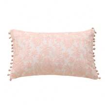 1 pieza Funda de cojín/almohada lumbar decorativa de piel sintética bordada con encaje rosa, adecuada para dormitorio, sala de estar, sofá - Rosa - Ver 11