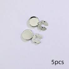 5pcs/Set Solid Color DIY Cufflink Accessories, Copper Turtle Smooth Casing Cufflinks, Handmade Shirt Collar Decor Buttons, Geometric Pattern Button Sets, Shirt Buttons, Clip-On Button Sets, Fashion Crystal Cufflink Sets, Suitable For Tuxedo And Wedding Dress Decoration - Multicolor - View 7