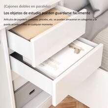 Escritorios Mueble Escritorio De Ordenador Escritorios 100cm,Estilo Minimalista Moderno, Escritorios para Oficinas en el Hogar,para espacios pequeños, dormitorio, estudiante - Blanco - Ver 7