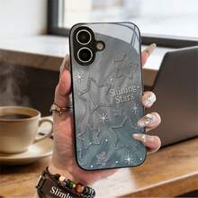 Estrellas Brillantes Animadas y Mágicas Funda de teléfono a prueba de golpes  de  para IPhone 17 16 15 14 13 12 11 X XS Pro Max 8 7 6 Plus SE GALAXY 21, 22, 23, 24, 25  31 35 36 plu - Negro - Ver 8