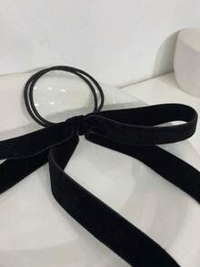 1/2个白色天鹅绒发圈，女士弹性发绳，马尾辫发圈，发带