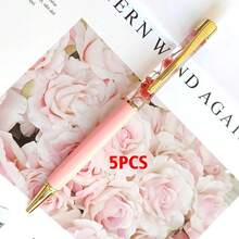 Customized Text Logo Metal Flat Head Oiled Floating Dried Flower Pen, Luxury Fashion Pen, Personalized Inspirational Pen, Back To School Gift, Daily Office & Student Use, Thoughtful Gift For Friends, Teachers, Family - Multicolor - View 24