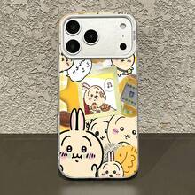 Estuche para teléfono con patrón de panqueques de conejito feliz Compatible con estuches para teléfonos ,  17,  16 Pro Max,  15 Pro Max,  13 y  12 Duradero, a prueba de golpes y elegante Una excelente opción para familiares, amigos, seres queridos, novios/novias y regalos de Navidad y Año Nuevo - Plateado - Ver 4