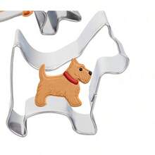 Stainless Steel Cartoon Dog Shaped Cookie Cutter, Pet Dog DIY Cookie & Candy Cutting Mold