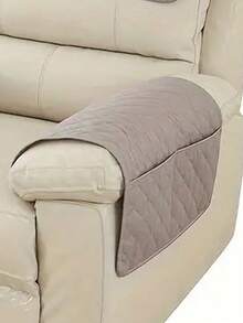 Ultrasonic Dust-Proof Anti-Slip Recliner Cover, Minimalist Solid Color Armchair Armrest Towel, Single Sofa Combination Lumbar Pillow - Multicolor - View 29