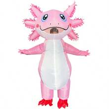 Axolotl Luxury Halloween Inflatable Costume, Pink Standing And Riding Salamander Inflatable Set, Adult Men's And Women's Role-Playing Party Costume - Multicolor - View 3