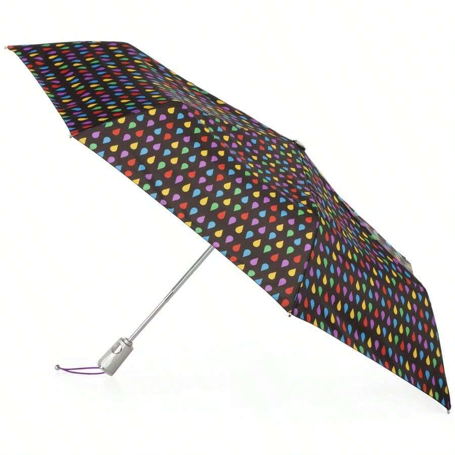 Auto Open Close Umbrella with SunGuard and NeverWet, Black Rain - Negrolluvia - Ver 1