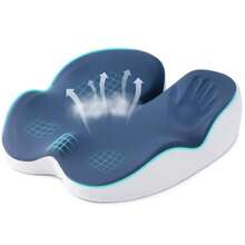 CYPNCojín para Coxis y Ciática Lumbar de Espuma Viscoelástica Cojín para Silla de Oficina de Espuma Viscoelástica Diseño Ergonómico con Centro Transpirable Funda Extraíble y Lavable Base AntideslizanteFashion - 219808278 - Ver 2