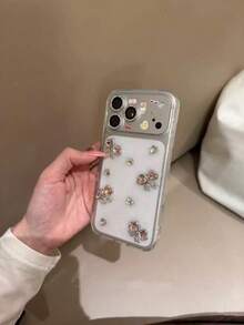 奢华闪亮蝴蝶心形水钻保护壳，兼容 17 Pro Max、16 Pro、15 - 無色 - 查看 3