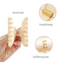 CWJCYTNSN 2 PCS Claw Clips Women, Elegant Hair Clips Fashion Glitter Initial Claw Clip Girls, Wedding, Bridesmaid Gifts, Birthday Gifts,, Letter Evalentine's Day S4GG - C-黃色+粉紅色 - 查看 2