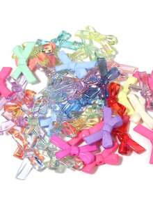 Acrylic Solid Color Iridescent Transparent Bow Bead DIY Handmade Hair Accessories, Earrings, Necklace Craft Supplies - Multicolor - View 13