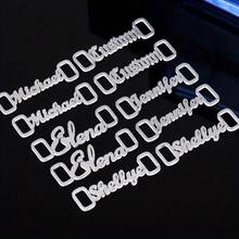 Custom Name Shoe Buckle With Bling, Personalized Shoe Buckle With Bling Accents, Custom Stainless Steel Nameplate, Perfect Gift For Boyfriend Or Family - Bạc - Xem 4