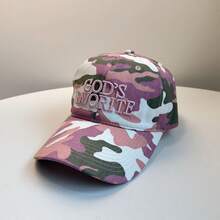 1pc Retro American Camouflage Baseball Cap, Unisex Spring/Summer New Large Head Circumference Small Face Design - Multicolor - View 4