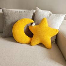 1pc Handmade Plush Star & Moon Decorative Throw Pillow, Suitable For Living Room, Bedroom, And Other Home Decor, Indoor Sofa Home Decor Cushion Pillow, All Season Home Decor Cushion Pillow - Yellow - View 6