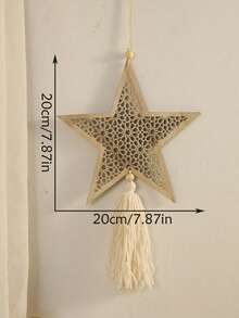 1pc/2pcs Wooden Moon & Star Tassel Pendant, Bohemian Style Eid Mubarak Hollow Wooden Bead Moon & Star Decor, Handmade Eid Party Seasonal Decoration, Eid Home Decor, Moon Phase Wall Art Home Decor, Suitable For Bedroom, Living Room, Kitchen, Dining Room, Office, Farmhouse, Eid Mubarak, Ramadan Islamic Kareem - Multicolor - View 13