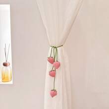 2pcs/1pc Cute Bow & Cherry Decor Window Curtain Tie Backs, Door Curtain, Cafe Curtain, Sun Shade, Mosquito Net Tie Ropes, Adorable Princess Room Decor & Storage Straps