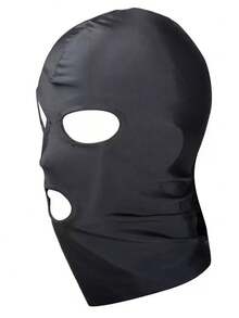 1pc Black Full Face Mask | Adjustable Soft Breathable Balaclava - Suitable For Cosplay, Costume Parties, All Seasons - Unisex Mask