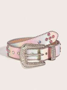 1条时尚休闲女士亮片派对腰带 - 百搭牛仔裤配饰，必备单品，女士腰带