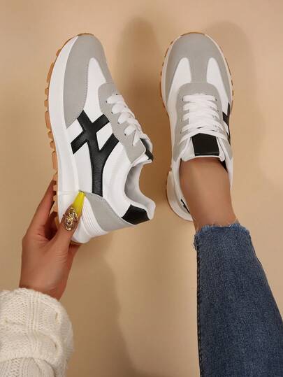 Plus Size Women 2026 New Thick Sole Casual Sneakers, Student Chunky Chunky Sneakers