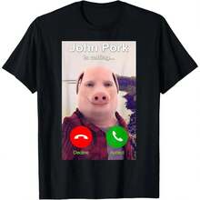 John Pork Is Calling Shirt Funny John Pork Men Women-Shirt Summer Casual Shirt Men Graphic Cotton Tee Menswear Soft Streetwear Crewneck Top - Áo thun-7 - Xem 2