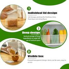 3 Pack Refrigerator Organizer Box With Lid Plastic Refrigerator Side Door Storage Containers Space-Saving Organizer Bins For Refrige Refrige Drawers For Fruit And Vegetable Clear S*3 - S(蓋子)-3個 - 查看 4