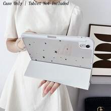 1pc Black & White Star Pattern Tablet Protective Case - Minimalist Dreamlike Design, Foldable Stand, Shock-Proof Protection, Pencil Slot, Suitable For 10.9/10.2/Air 5th Gen/Pro 11/10th Gen/9.7/Air 2/ (7th Gen)/ (8th Gen)/ Air 4/5/ Pro 11/ 10th Gen 10.9" (2022) Smart Cover - Multicolor - View 4